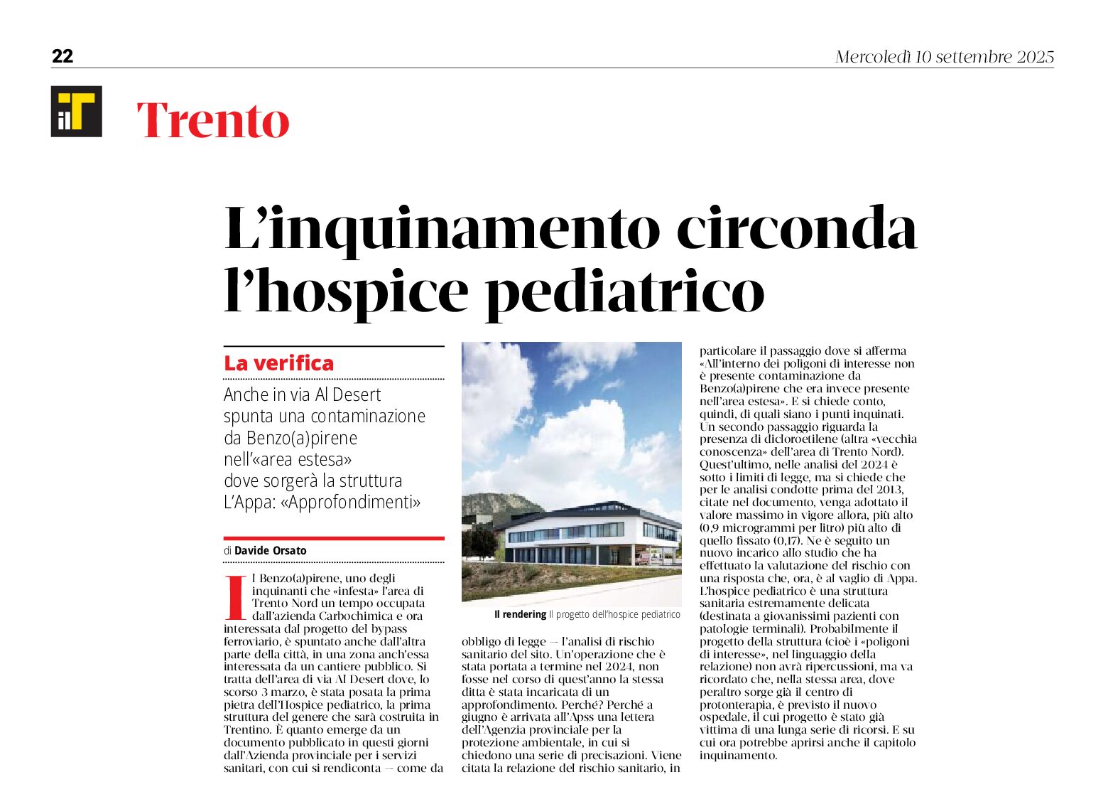 Trento: inquinamento in via Al Desert