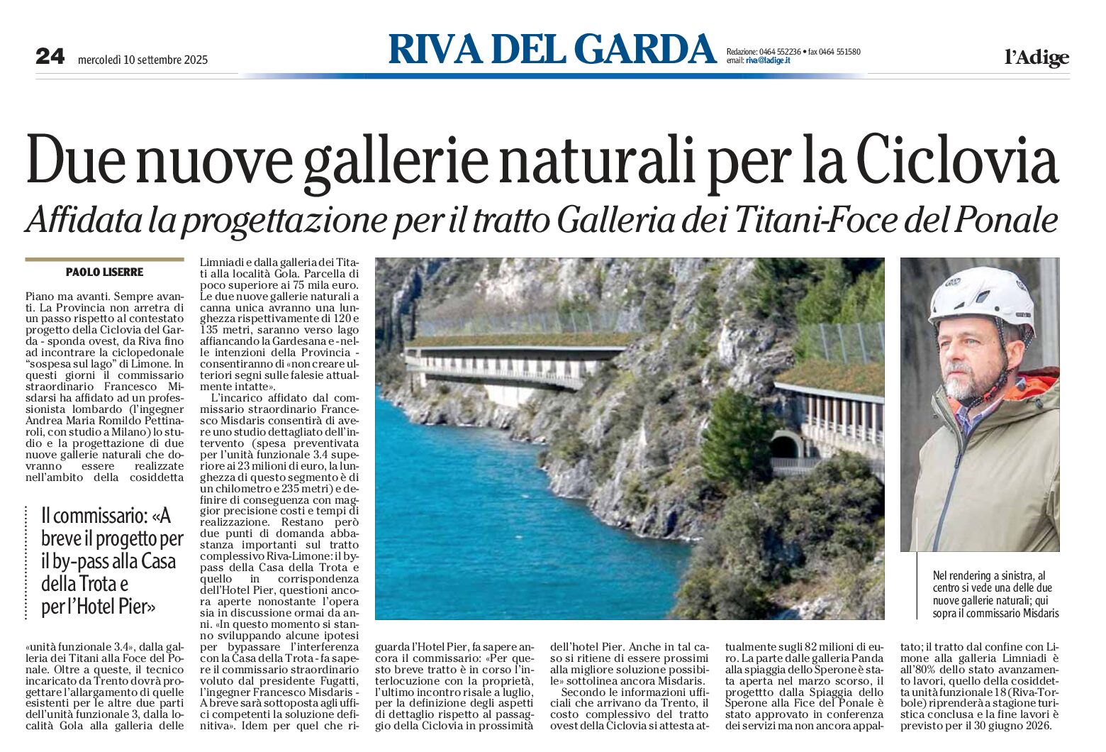 Ciclovia del Garda: due nuove gallerie naturali