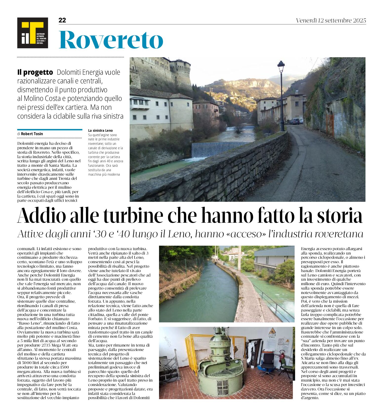 Rovereto: addio alle turbine che hanno fatto la storia