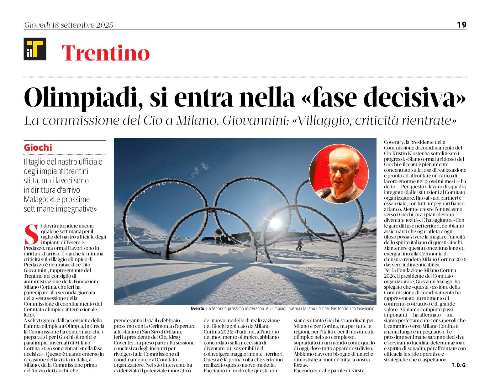 Olimpiadi: si entra nella fase decisiva