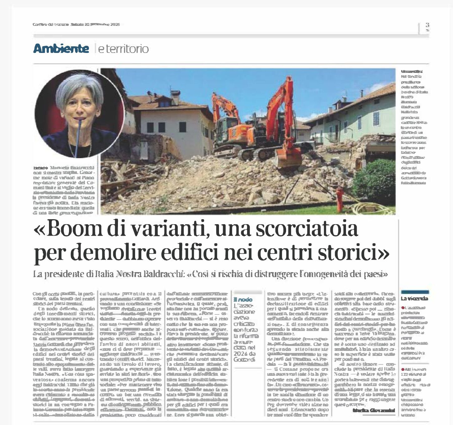 Italia Nostra: boom di varianti per demolire edifici