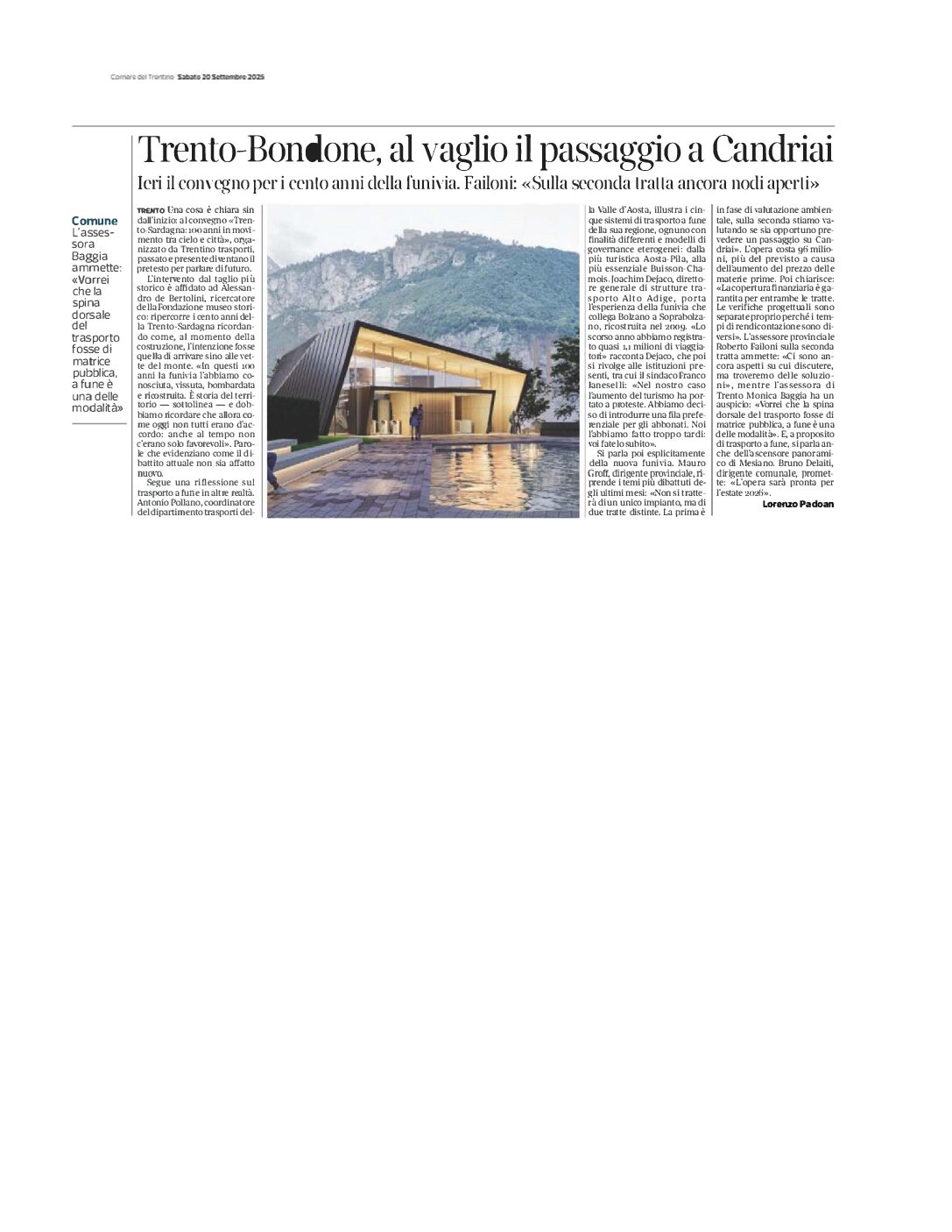 Trento-Bondone: al vaglio stazione più bassa