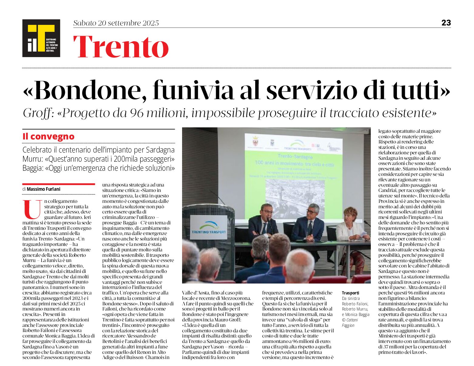 Trento-Bondone: funivia al servizio di tutti