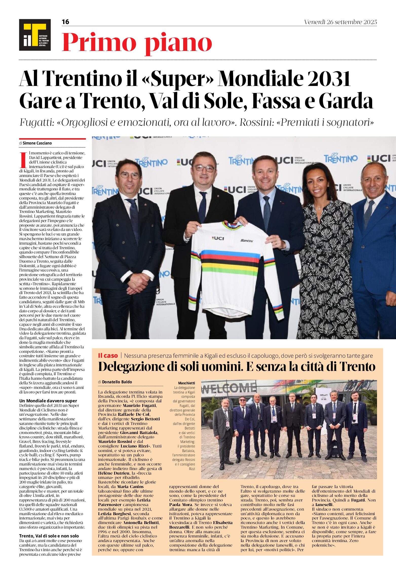 Mondiali di ciclismo 2031 in Trentino