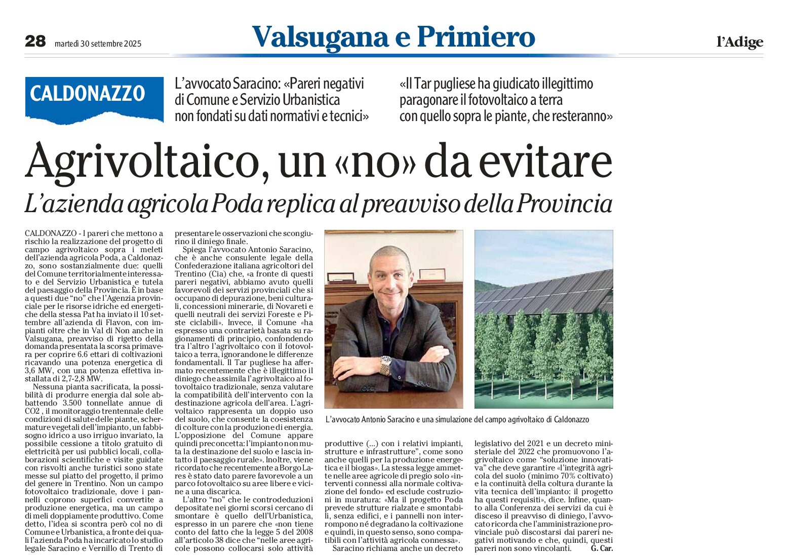 Caldonazzo: agrivoltaico