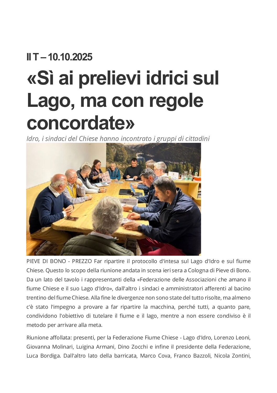 Lago d’Idro: sì ai prelievi idrici, ma con regole