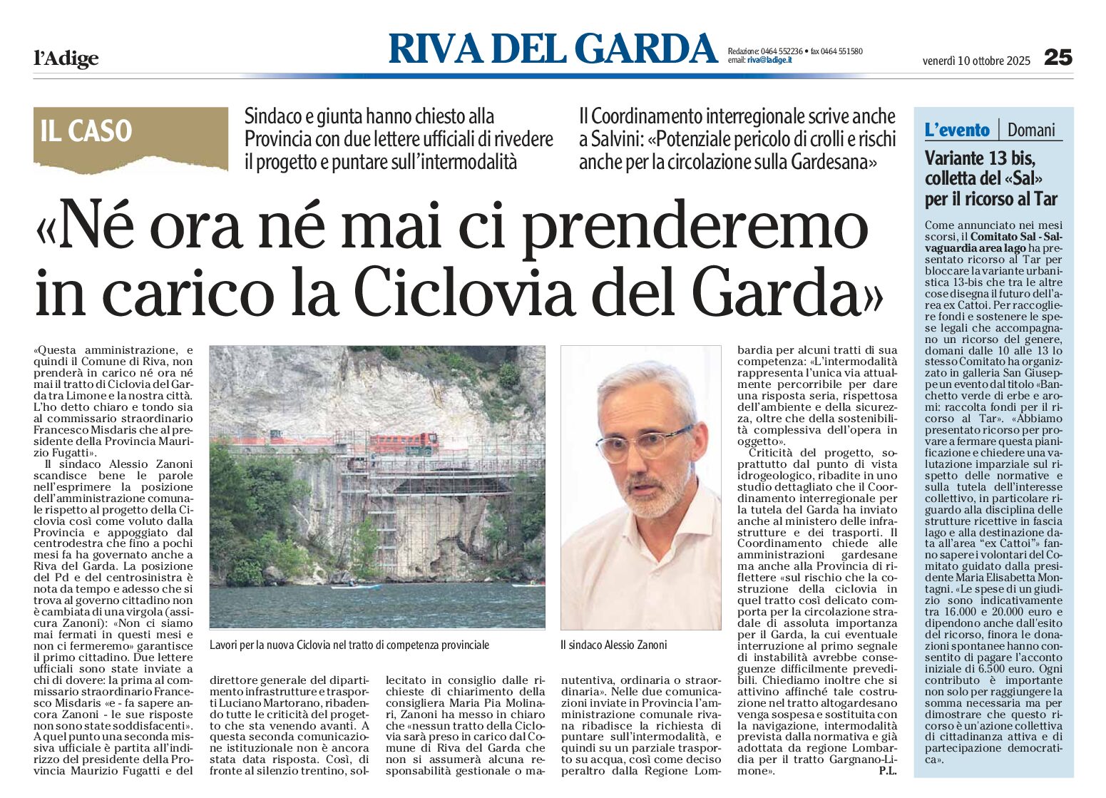 Riva del Garda: Ciclovia e Variante 13bis