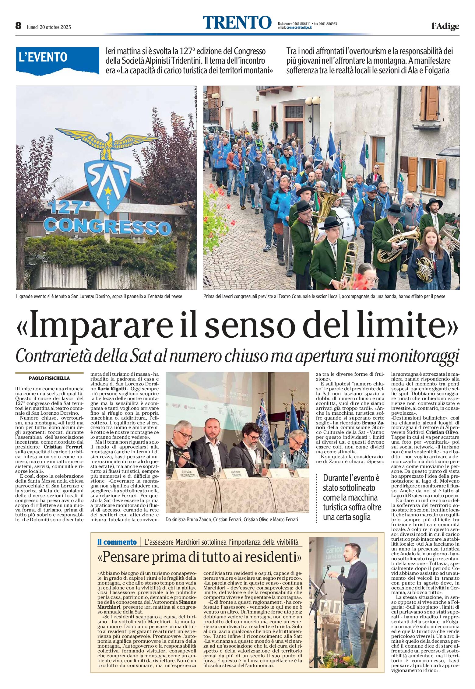 Congresso Sat: montagna, serve un limite