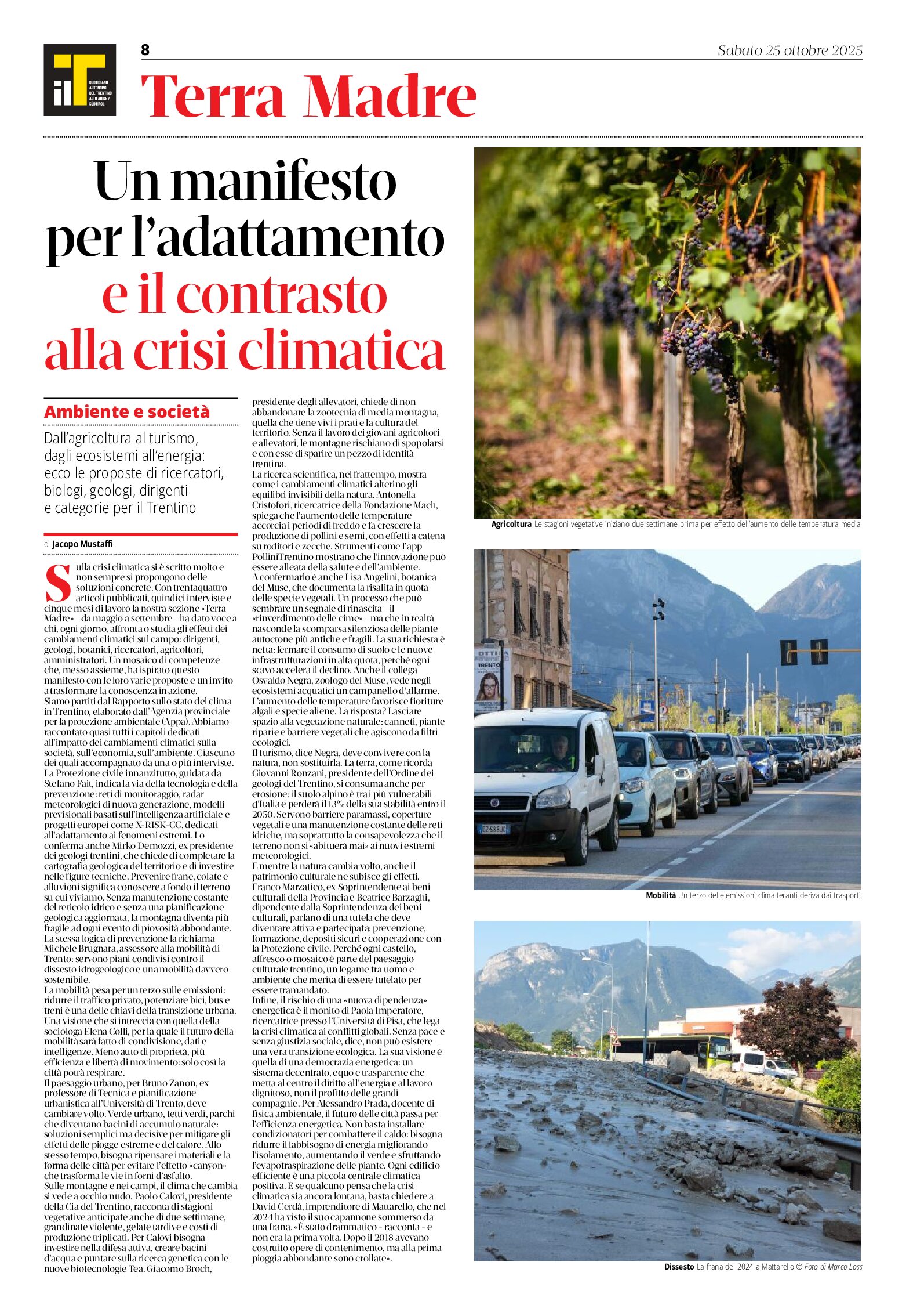 Manifesto per adattamento alla crisi climatica