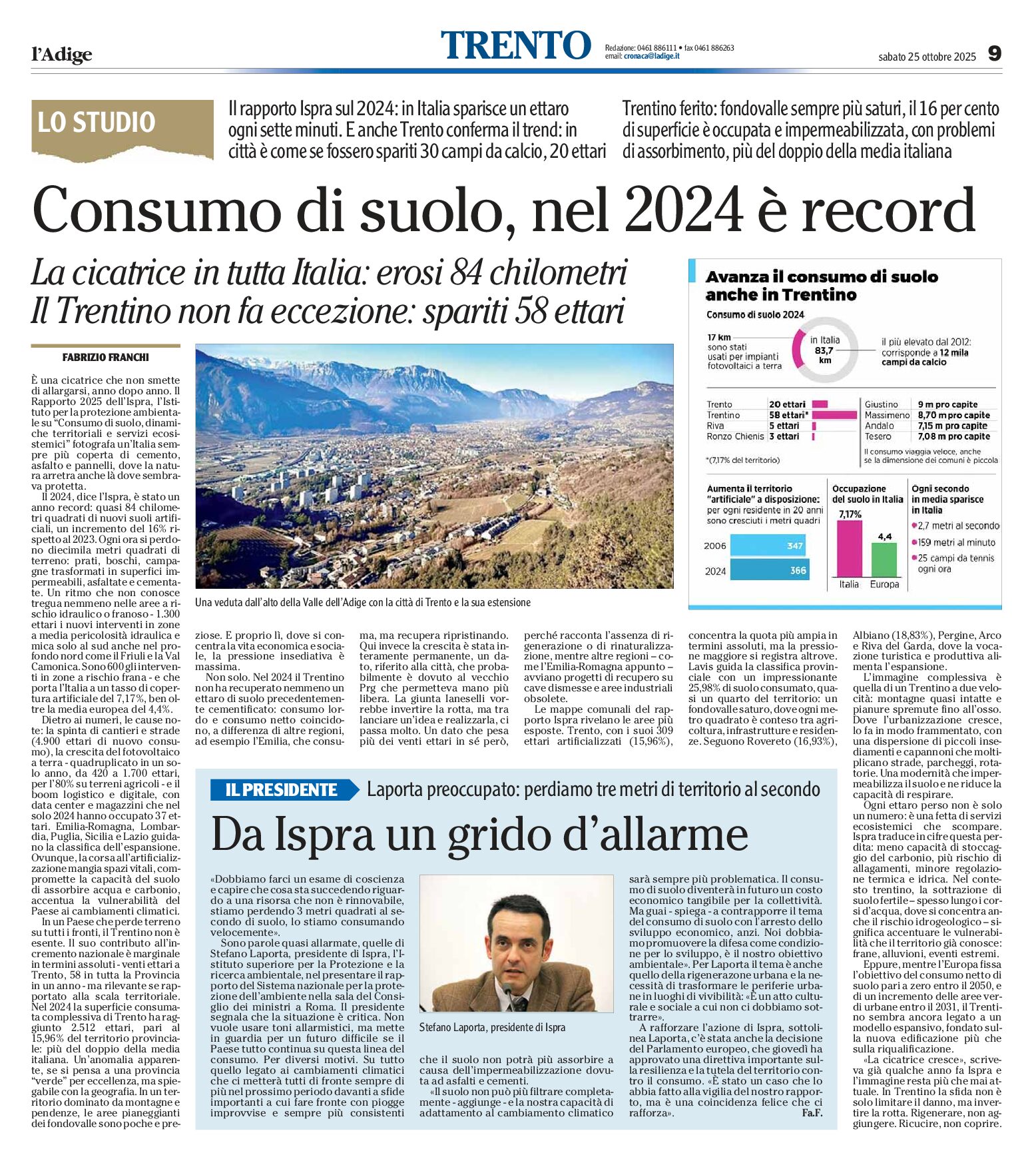 Consumo di suolo: è record nel 2024