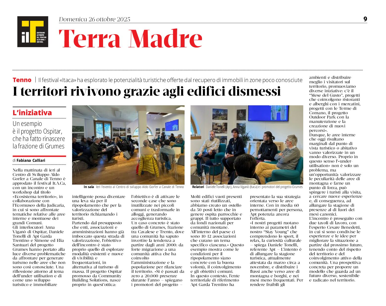 I territori vivono grazie agli edifici dismessi