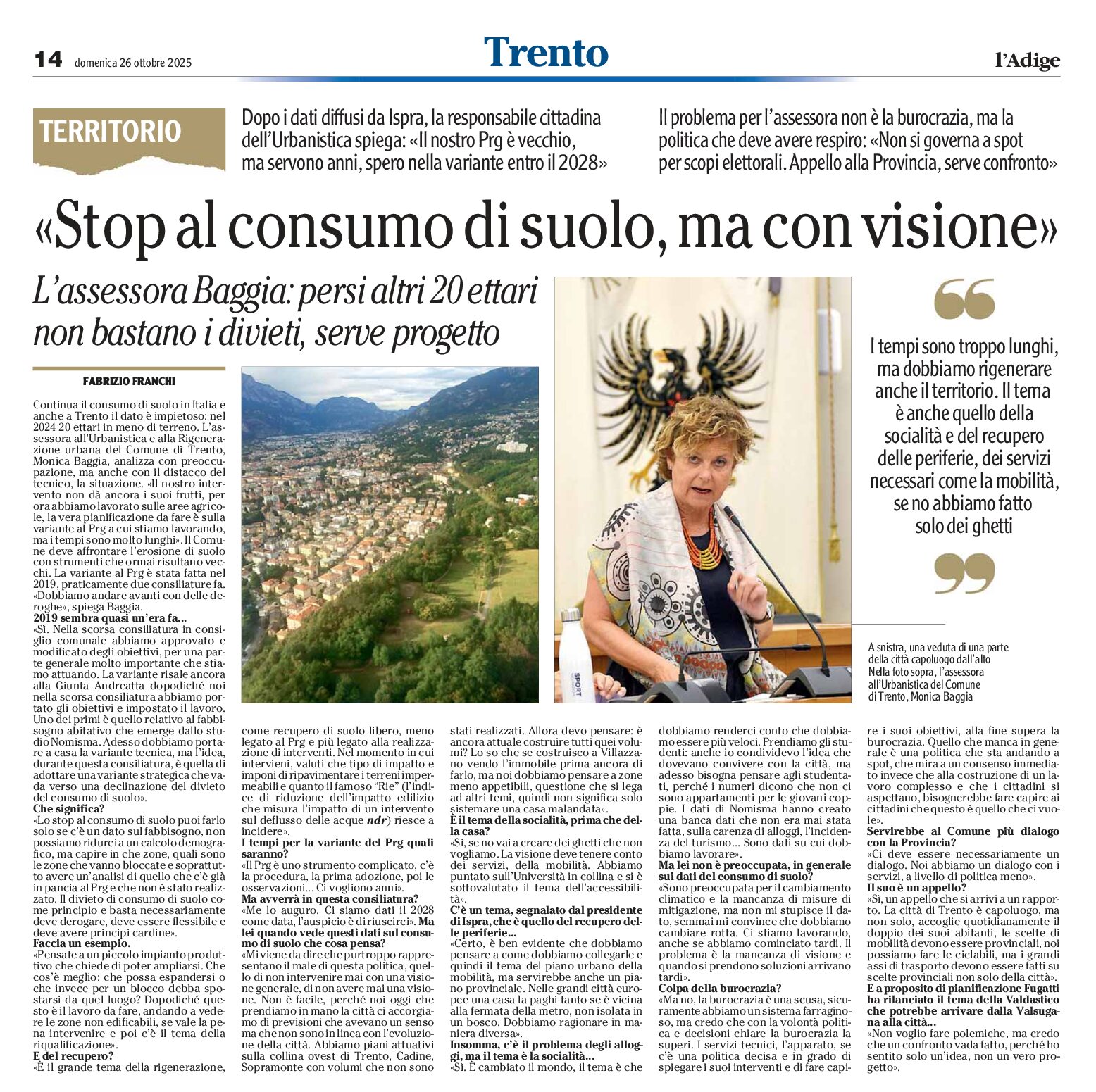 Stop al consumo di suolo, ma con visione