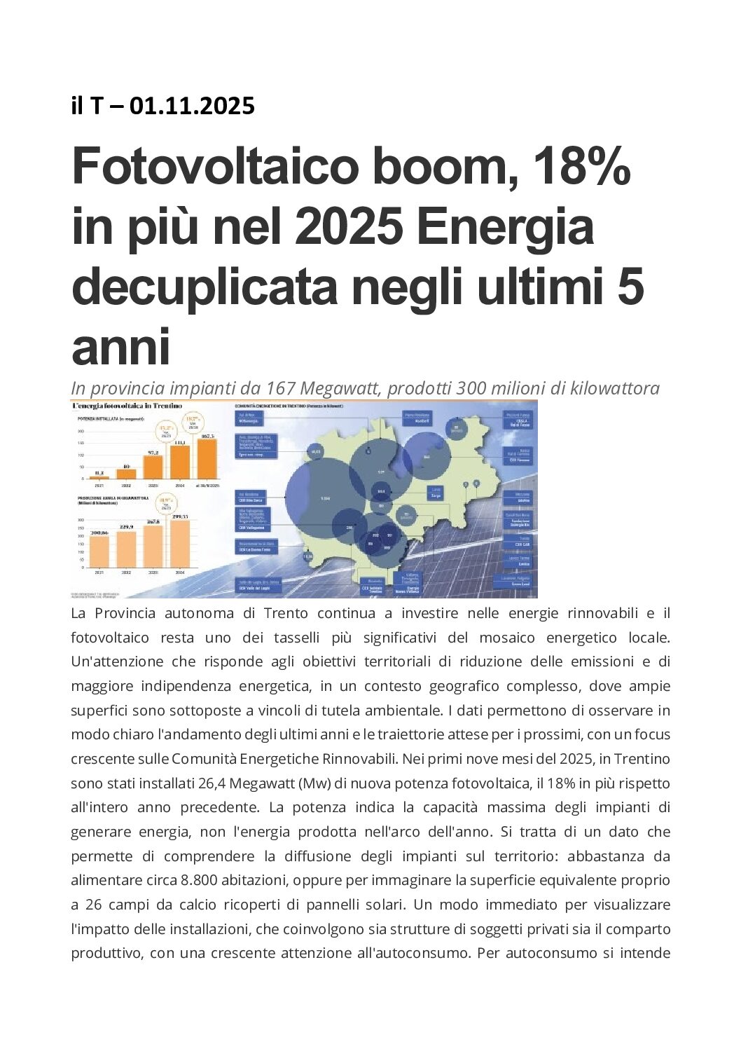 Fotovoltaico: boom nel 2025