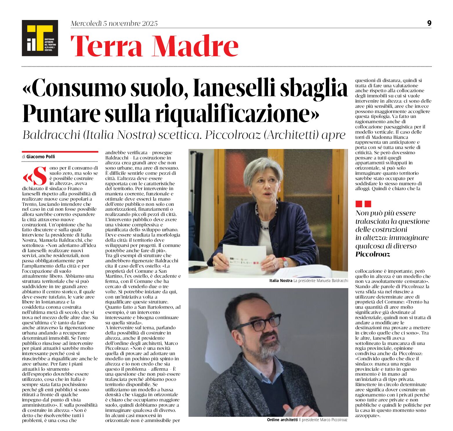 Italia Nostra, consumo di suolo