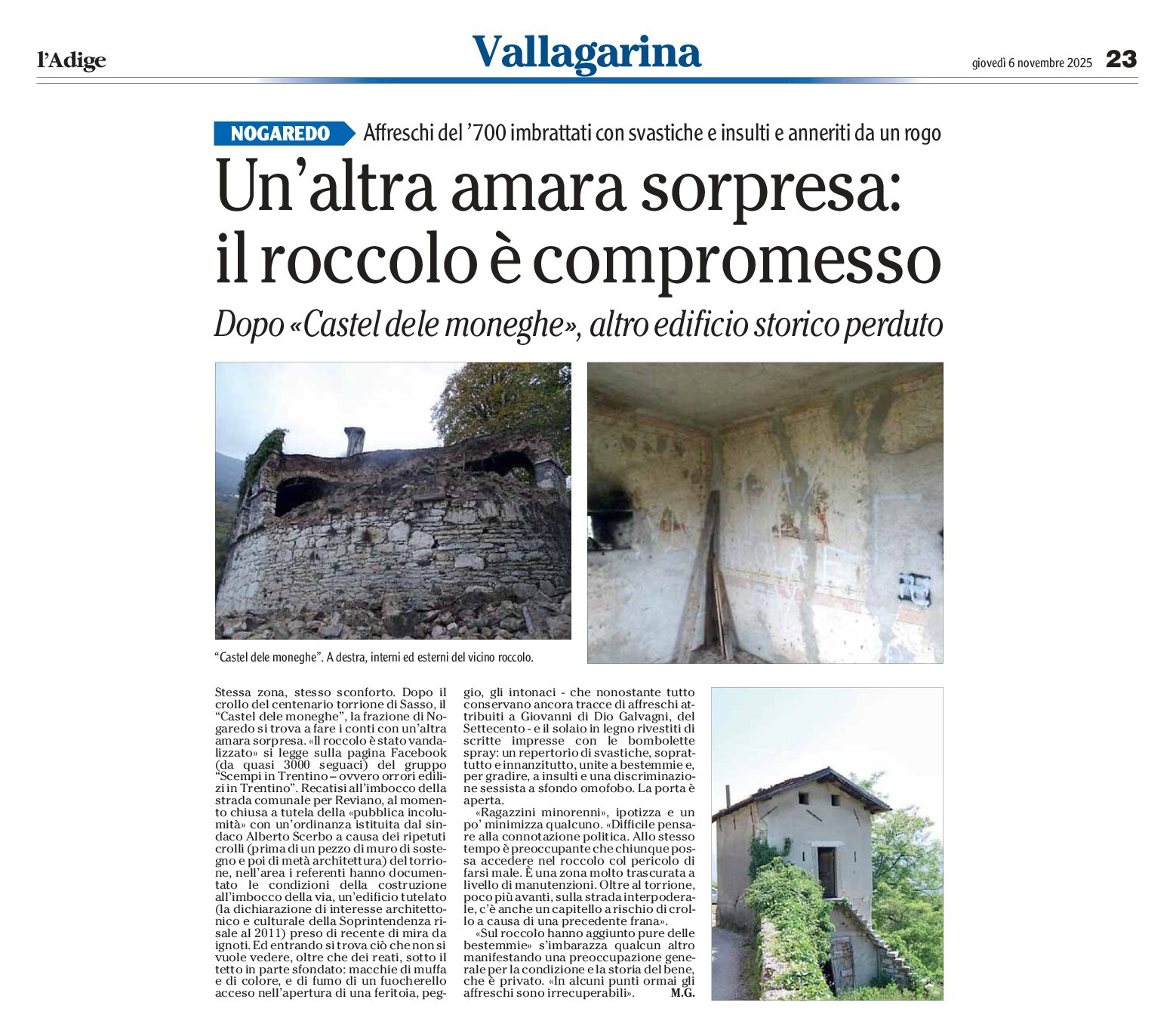 Nogaredo: edifici storici perduti