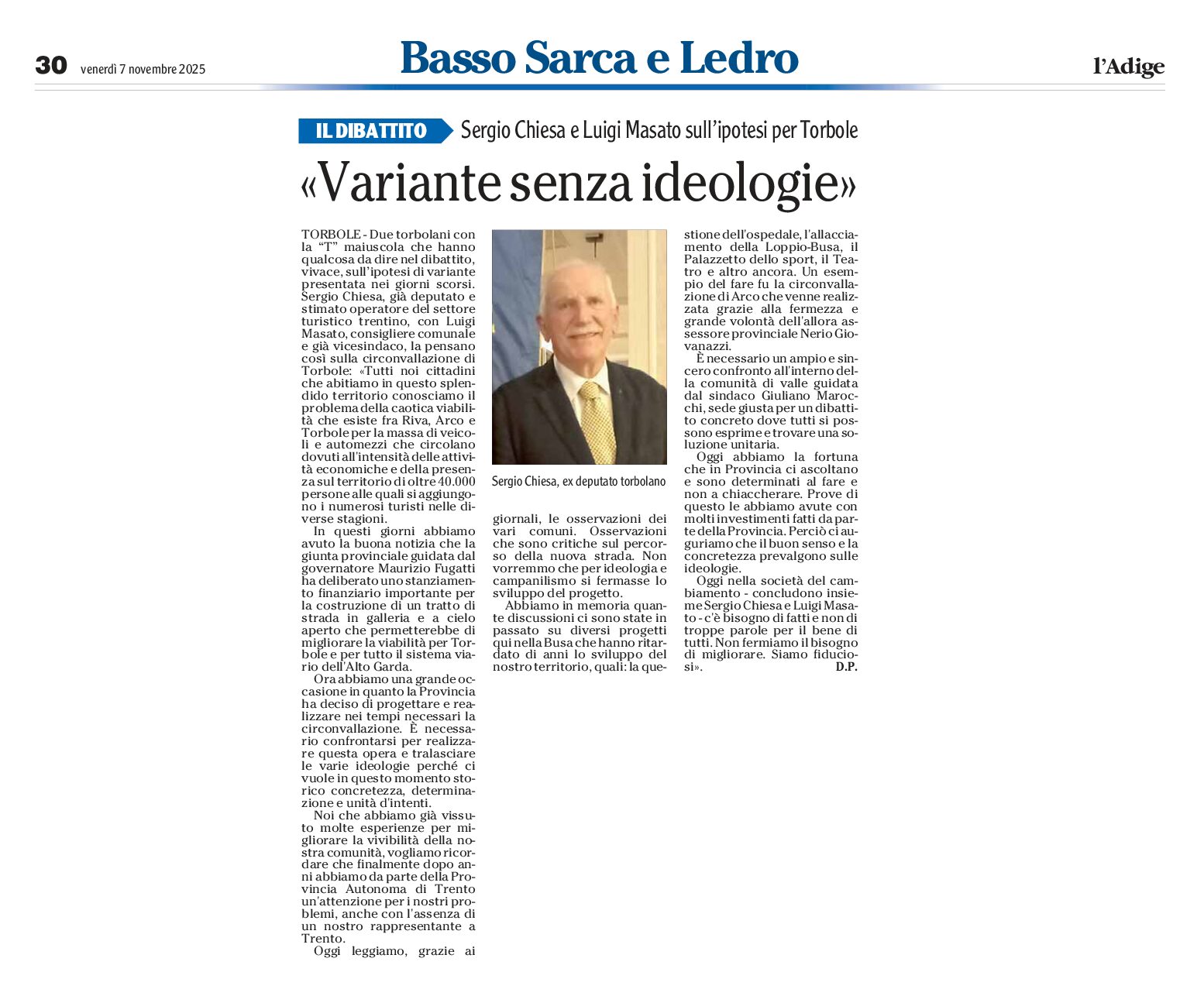Variante di Torbole, senza ideologie