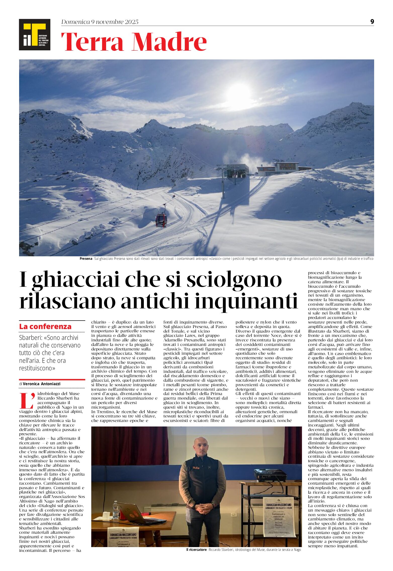 Antichi inquinanti rilasciati dai ghiacciai