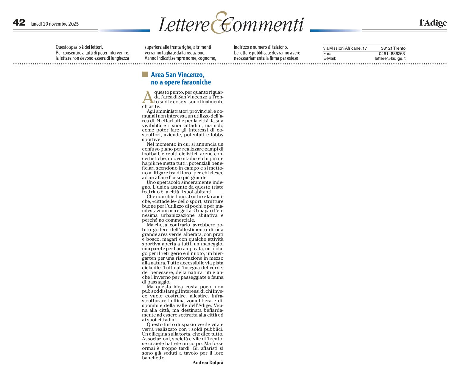 Area San Vincenzo: opinione