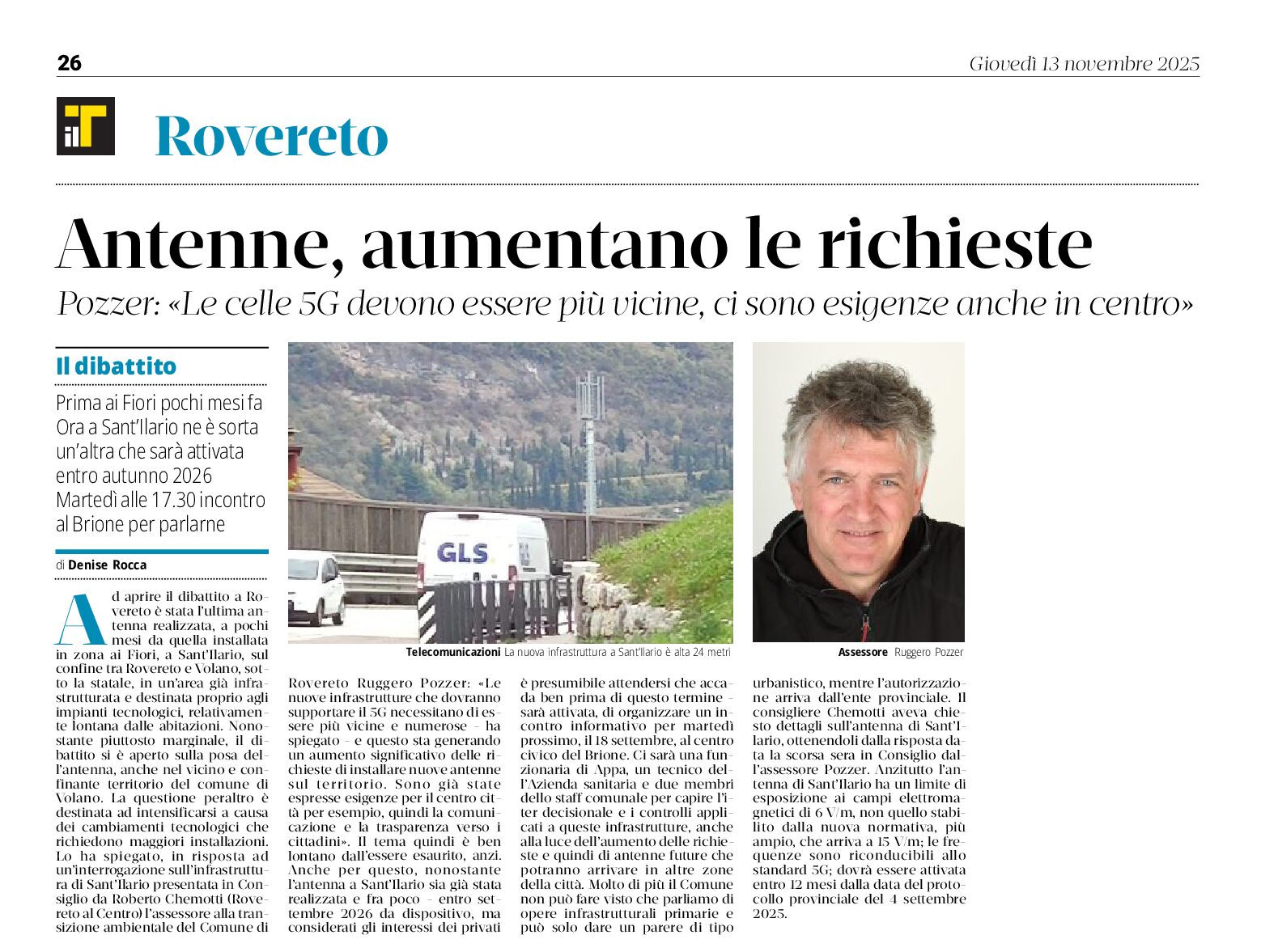 Rovereto: aumentano le richieste di antenne 5G