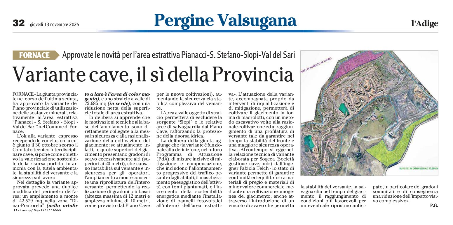 Fornace: variante al piano cave