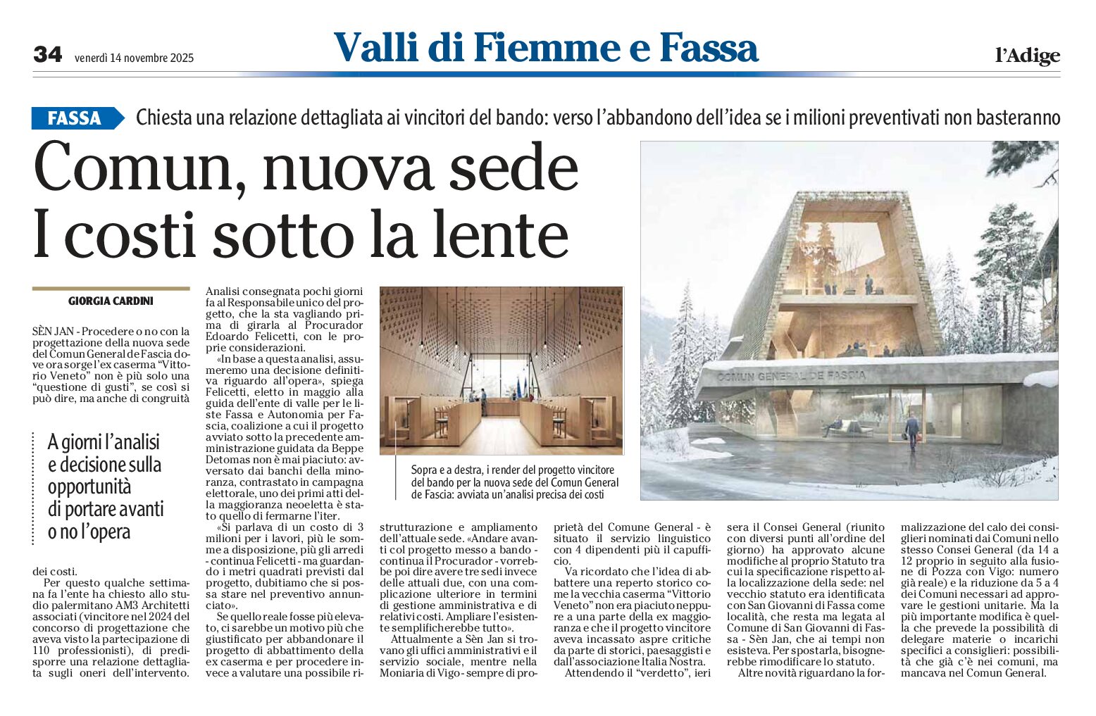Comun di Fassa, nuova sede