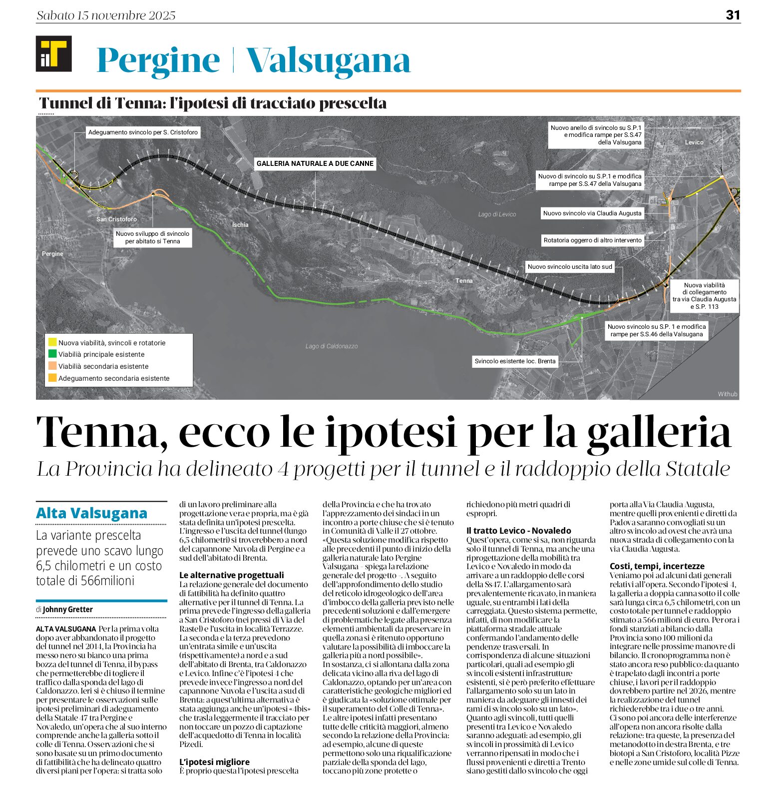 Tunnel di Tenna: ipotesi tracciato