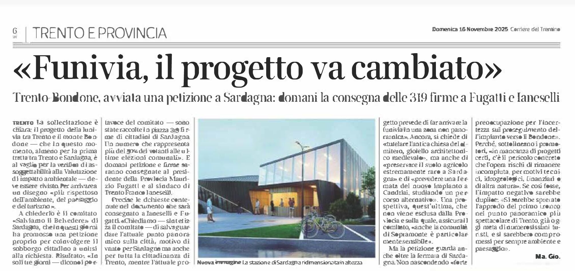 Funivia di Sardagna: cambiare il progetto