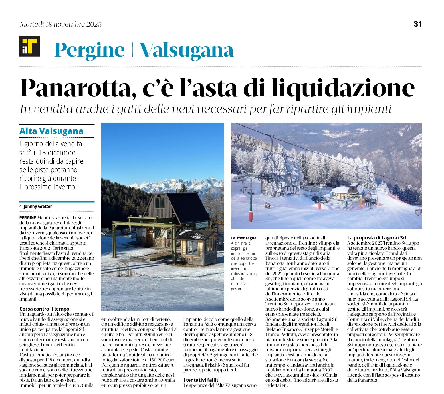 Panarotta: c’è l’asta di liquidazione