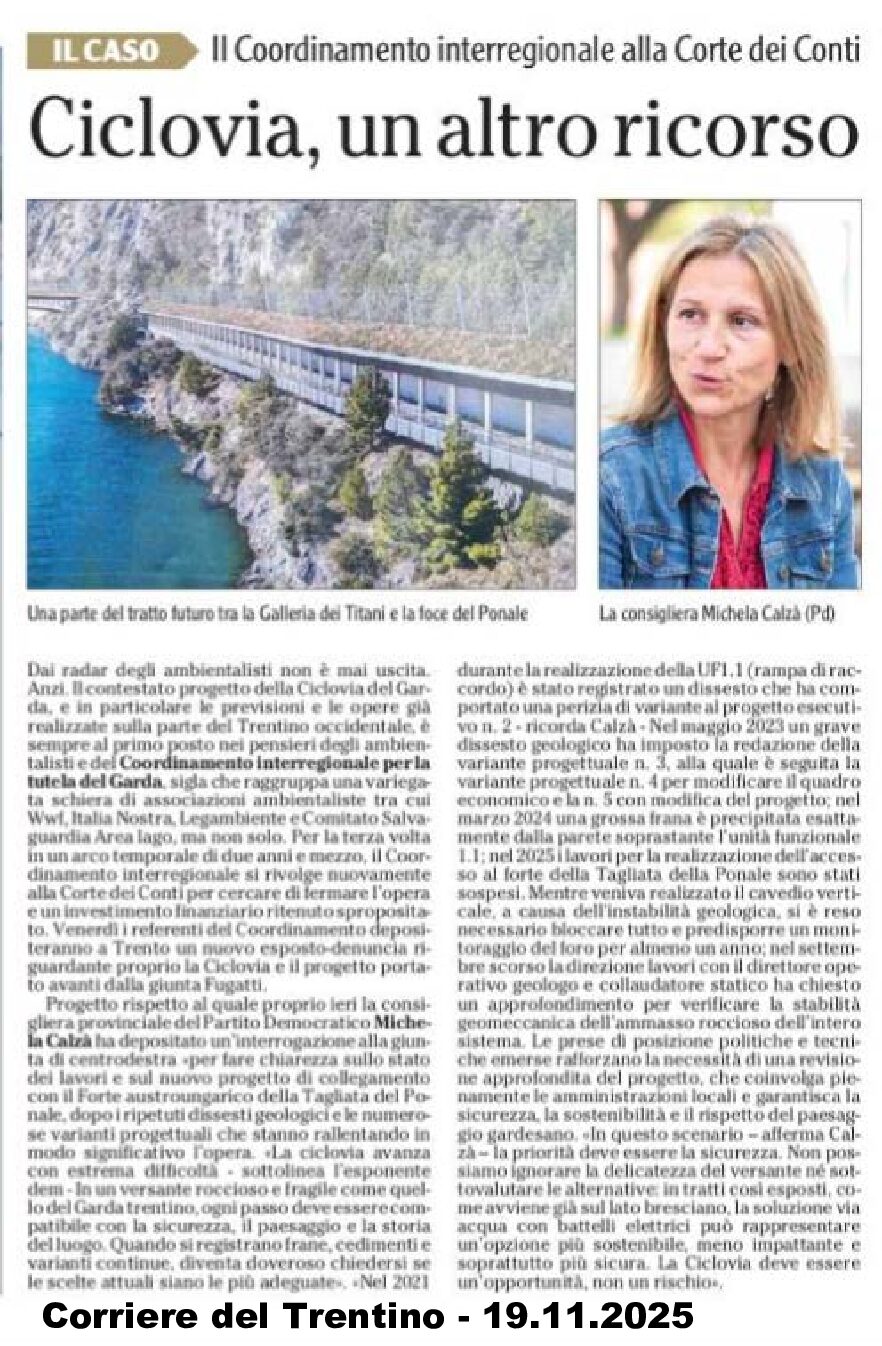 Ciclovia: nuovo esposto