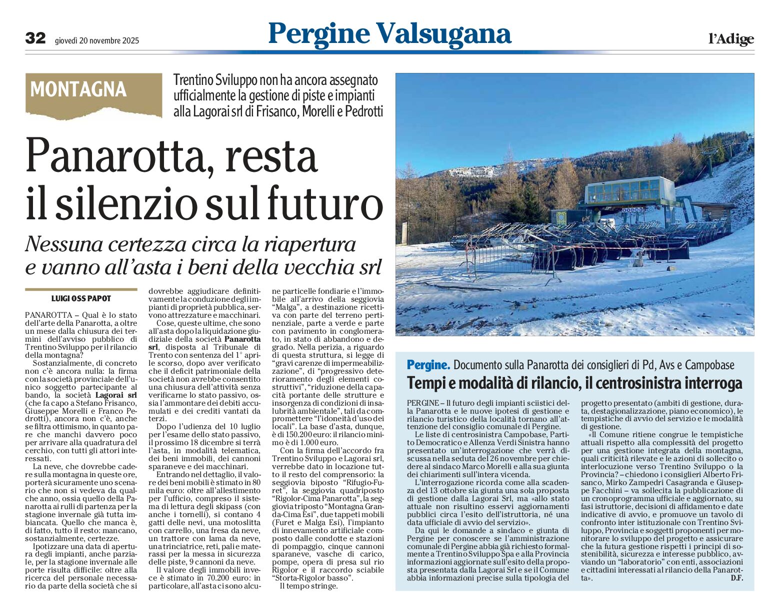 Panarotta: ancora attesa sul futuro