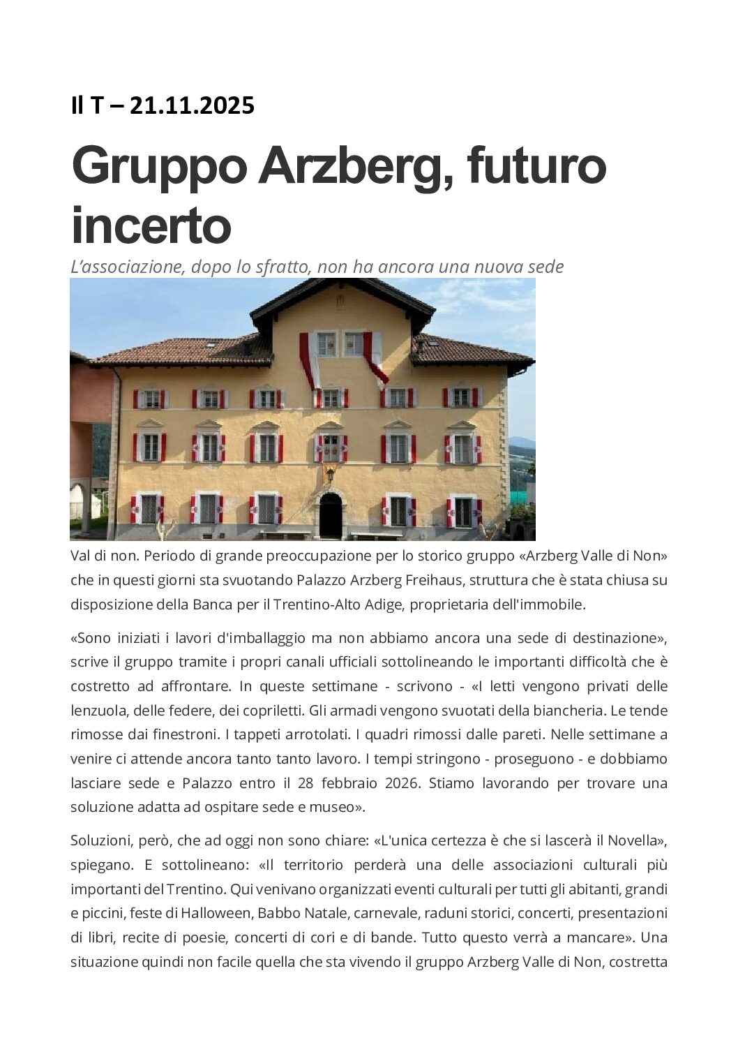 Gruppo Arzberg: futuro incerto