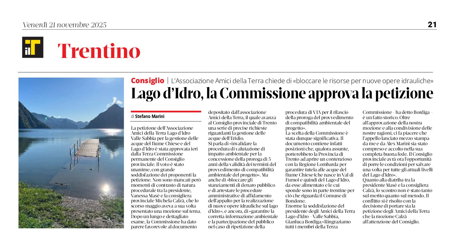 Lago d’Idro, la Commissione approva la petizione