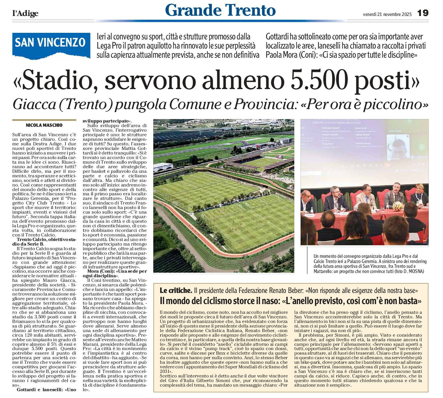 Trento: stadio San Vincenzo, 5.500 posti