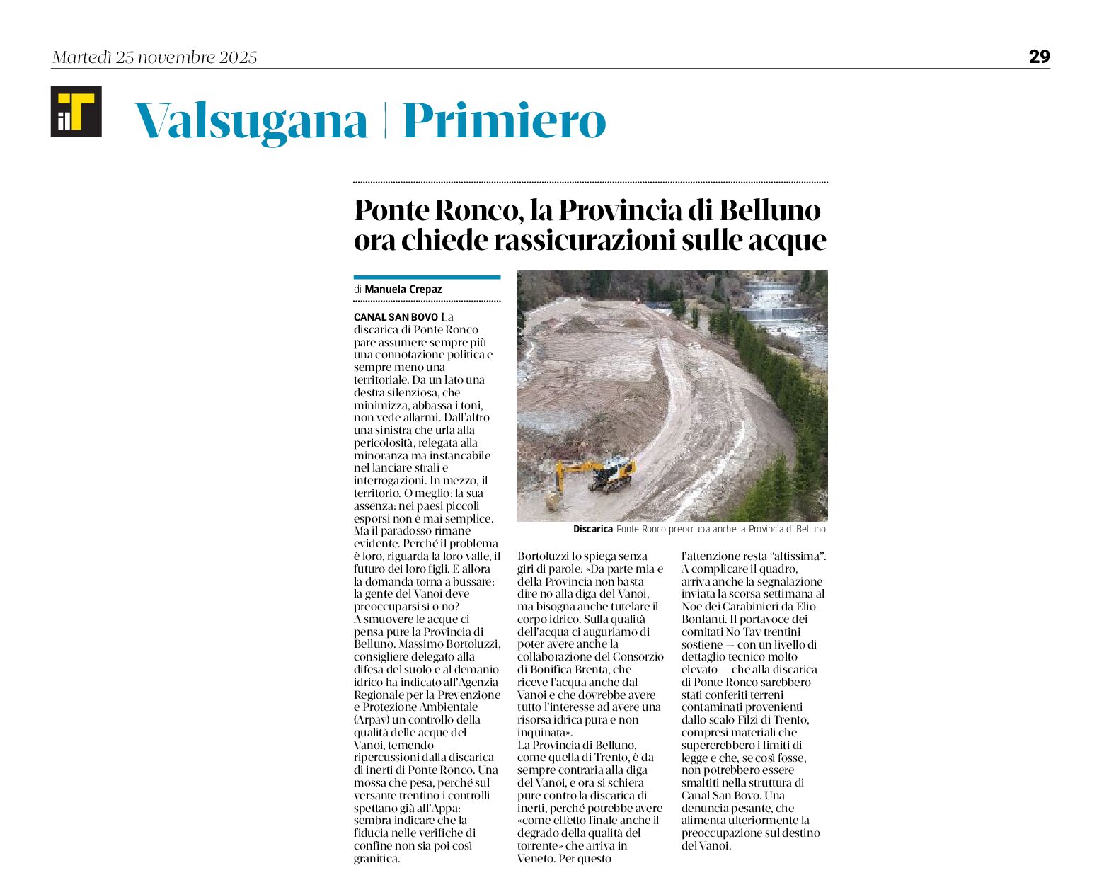 Discarica di Ponte Ronco a Canal San Bovo