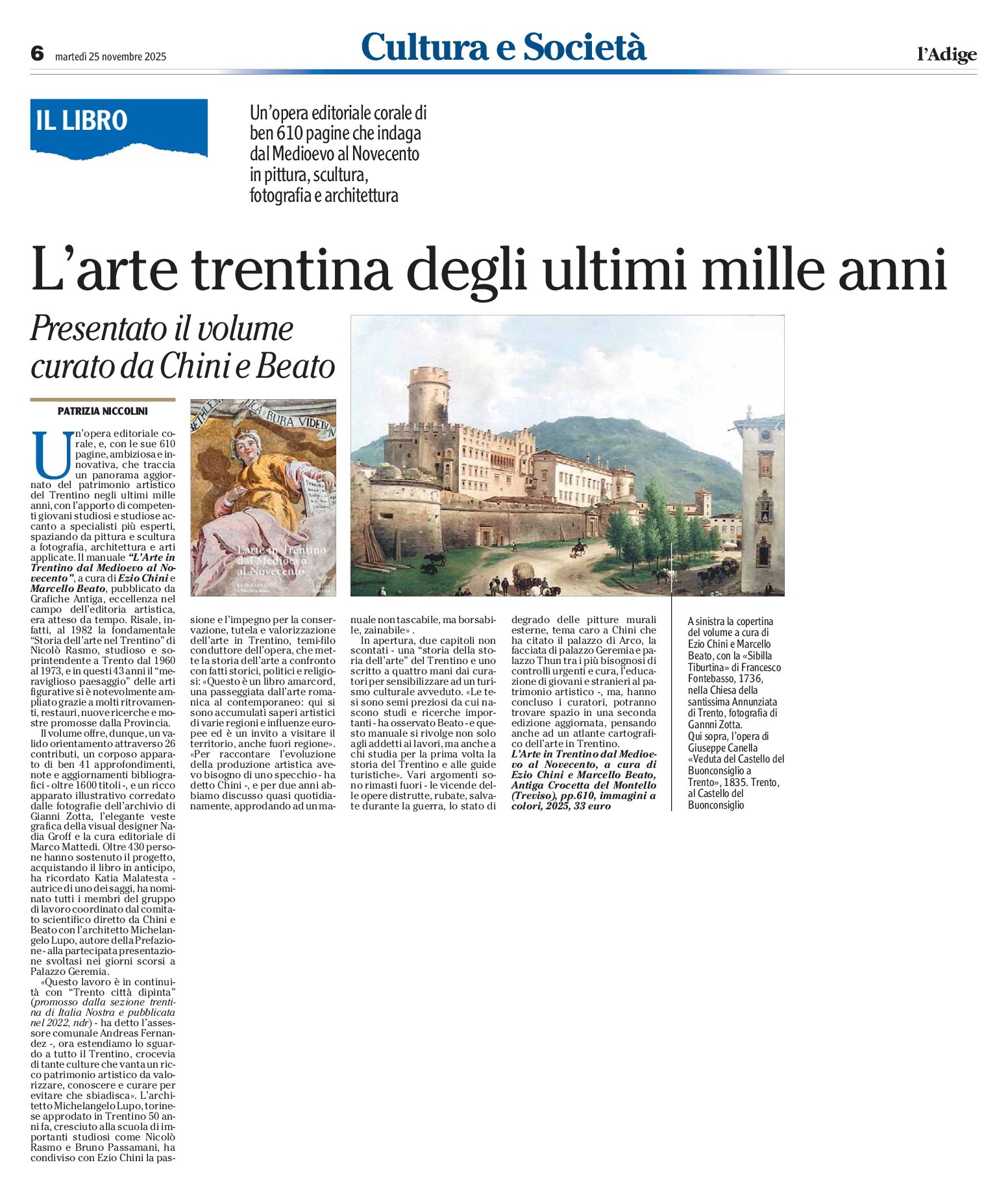 L’arte in Trentino negli ultimi 5 anni – volume di Chini e Beato