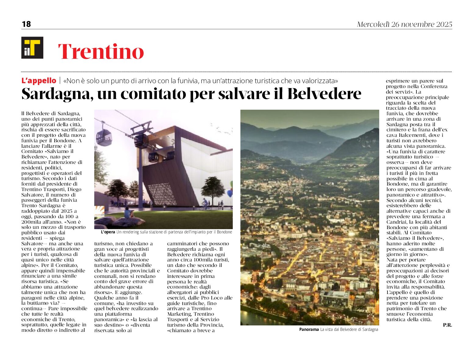 Sardagna, un comitato per salvare il Belvedere