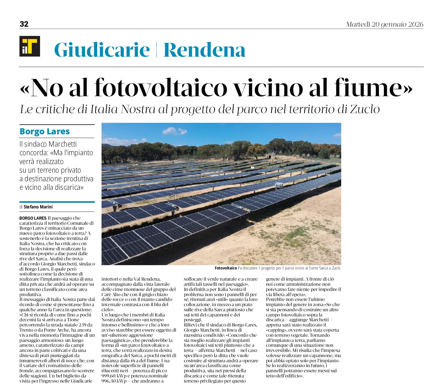 No al parco fotovoltaico di Borgo Lares