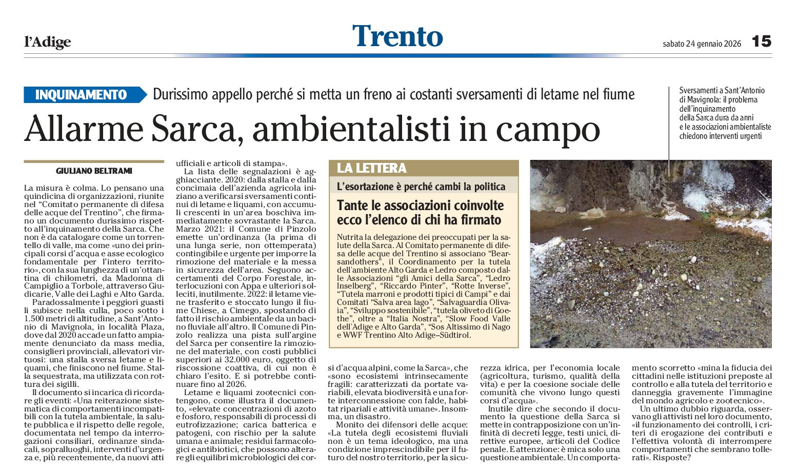 Associazioni in campo per salvare la Sarca