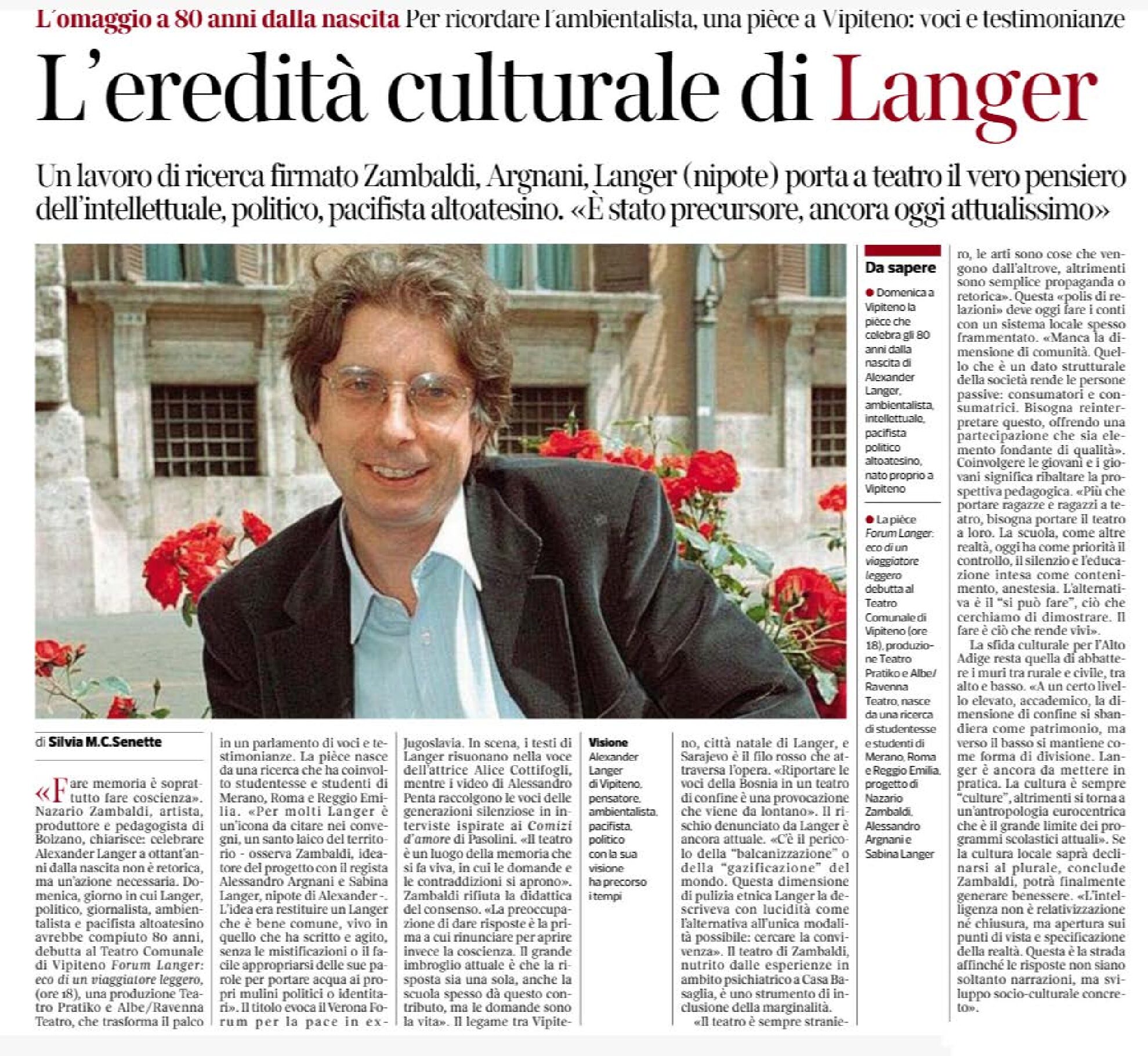 L’eredità culturale di Alexander Langer