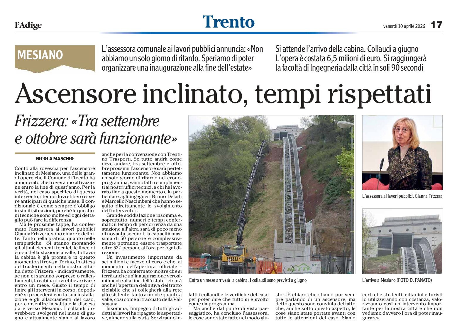 Ascensore per Mesiano e Italia Nostra