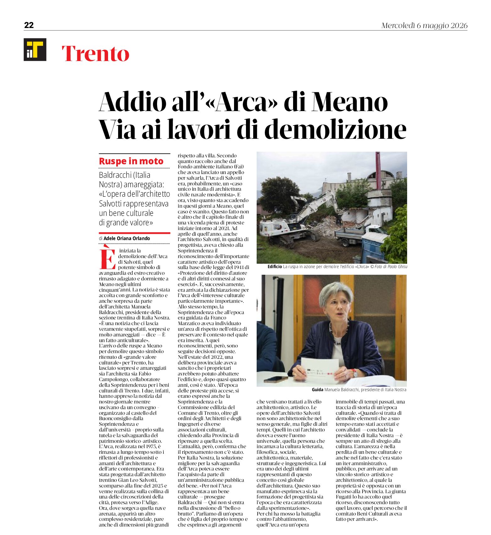 Addio all’Arca di Meano