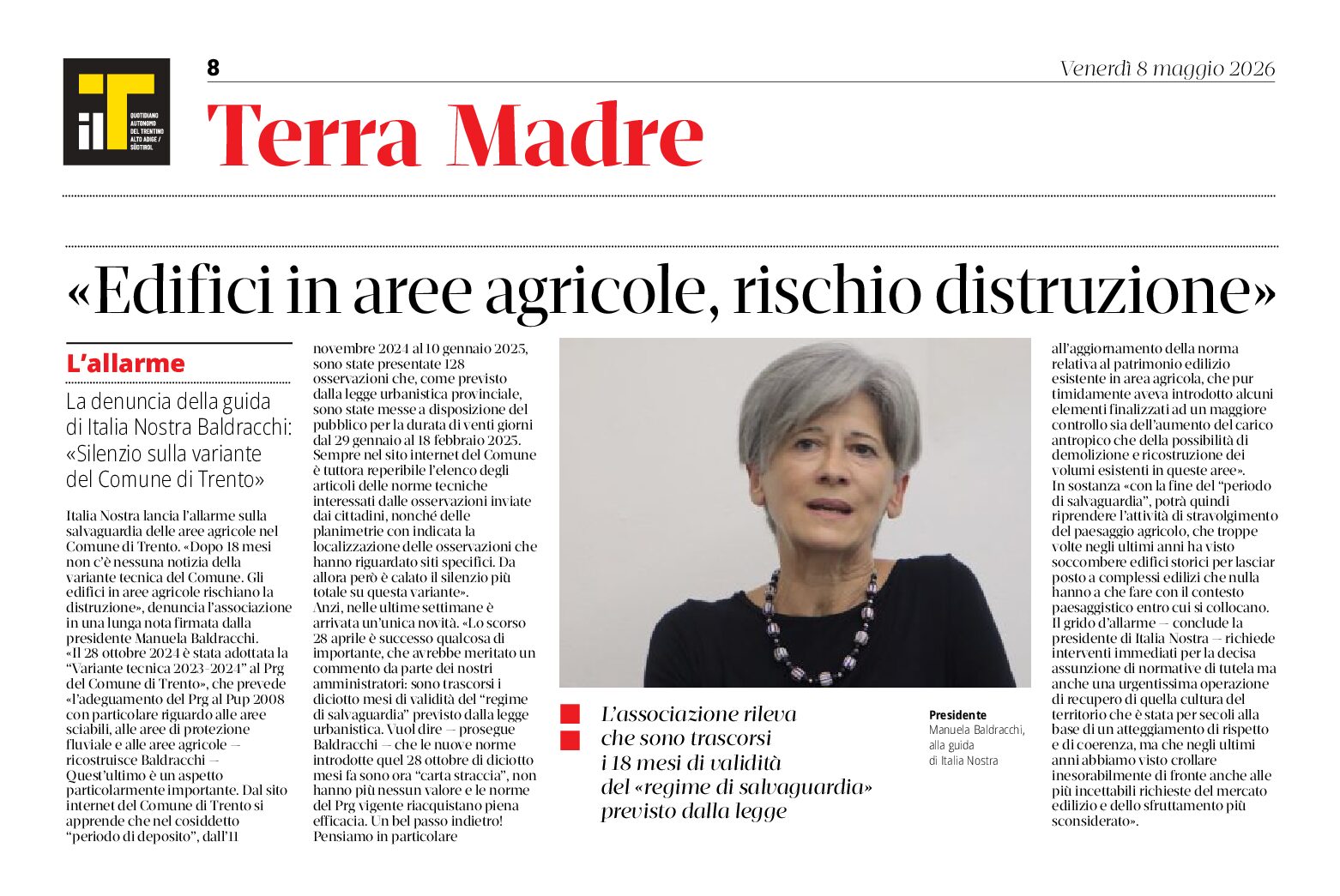 Italia Nostra: Edifici in aree agricole, rischio distruzione
