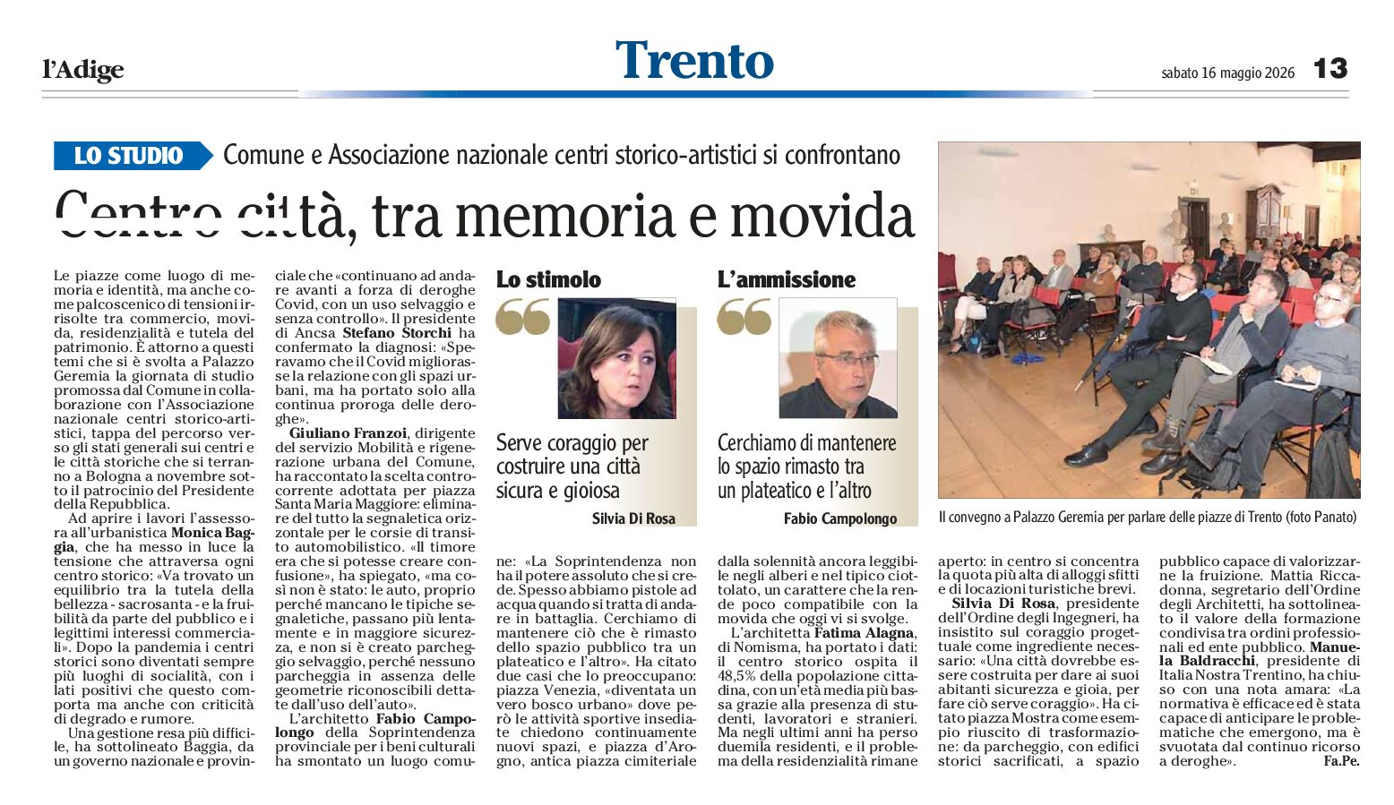 Italia Nostra al convegno centri storico-artistici