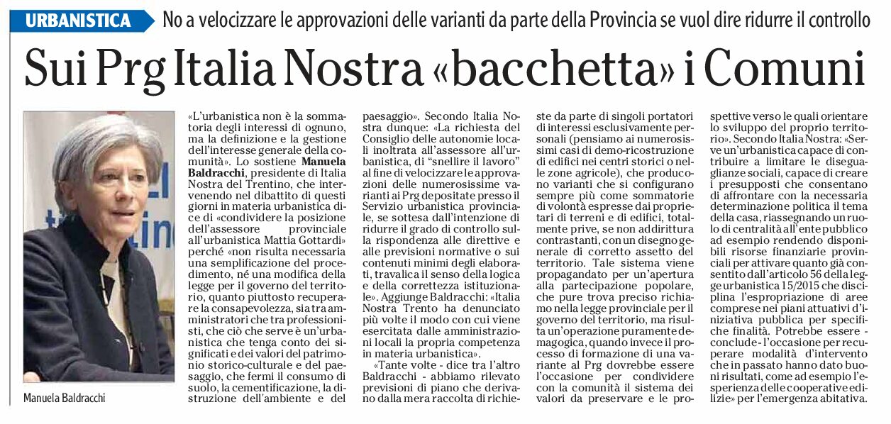 Italia Nostra: no a semplificazioni sulle varianti dei Prg
