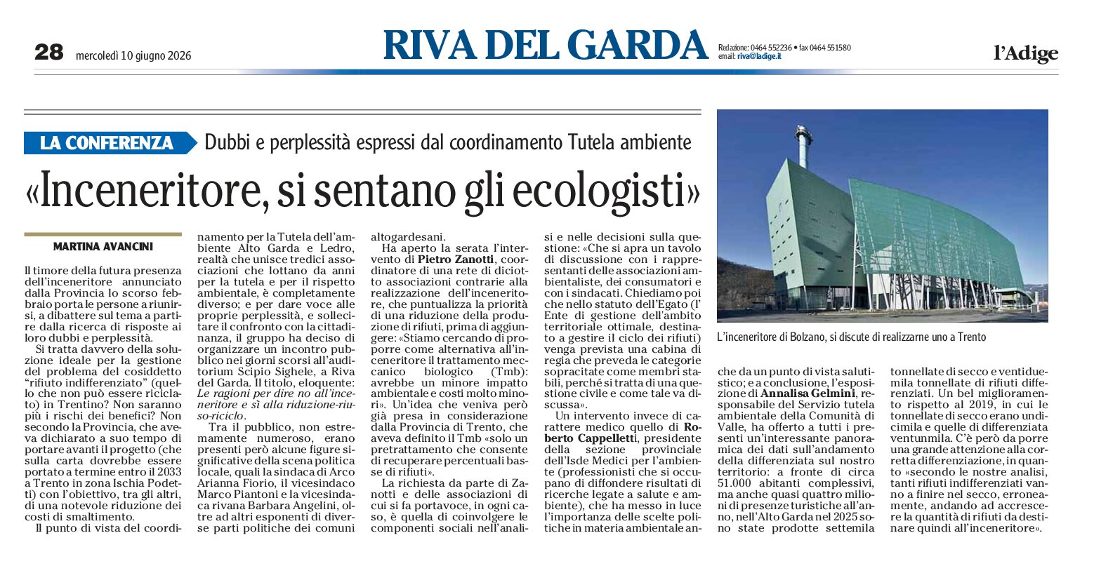 Inceneritore, si sentano gli ecologisti